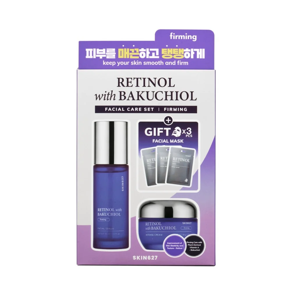 SKIN627 RETINOL with BAKUCHIOL Facial Care Set, 3 x 22 ml + 50 g + 50 ml - Image 2