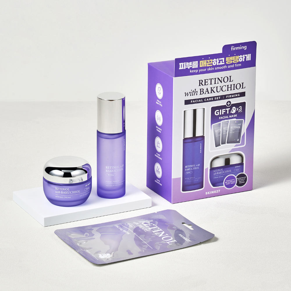 SKIN627 RETINOL with BAKUCHIOL Facial Care Set, 3 x 22 ml + 50 g + 50 ml - Image 3